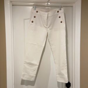 Loft white ankle leg white capris